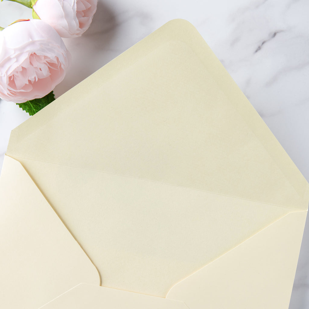 PONATIA 50 Pcs A7 Cream Envelopes for 5x7 Weddings Invitation Cards