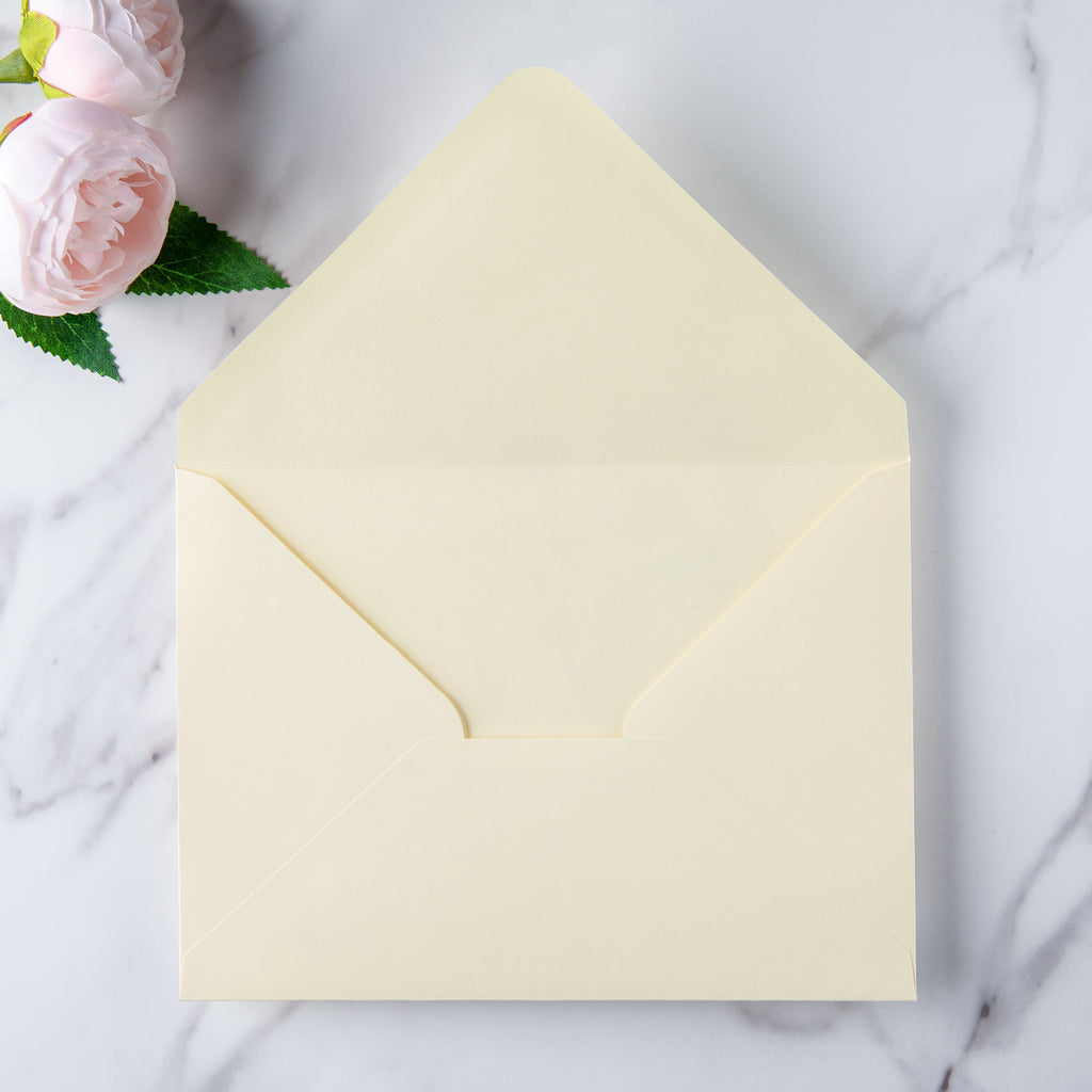 PONATIA 50 Pcs A7 Cream Envelopes for 5x7 Weddings Invitation Cards