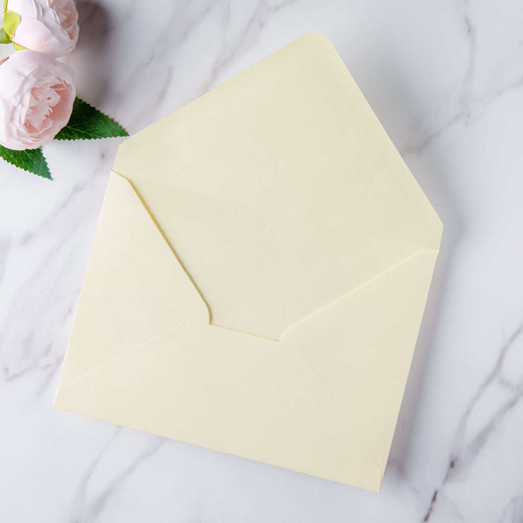 PONATIA 50 Pcs A7 Cream Envelopes for 5x7 Weddings Invitation Cards