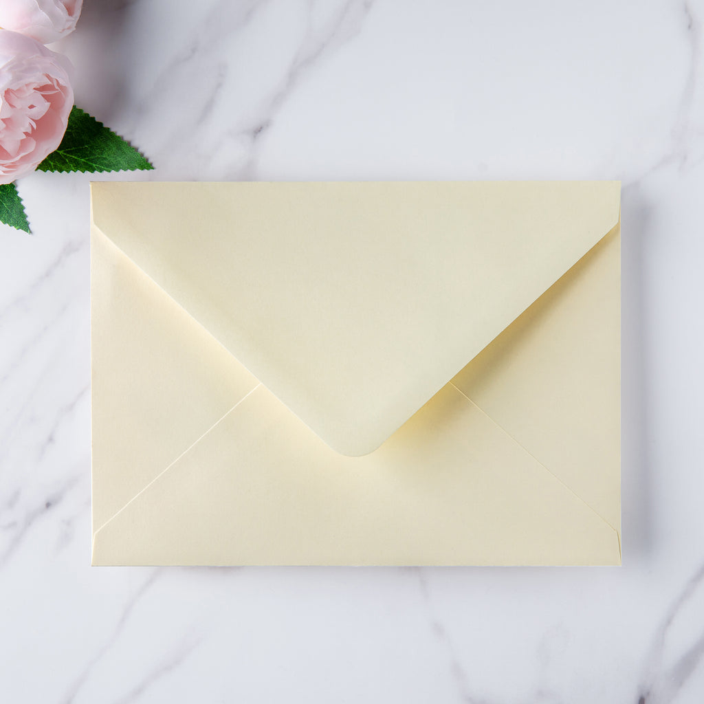 PONATIA 50 Pcs A7 Cream Envelopes for 5x7 Weddings Invitation Cards