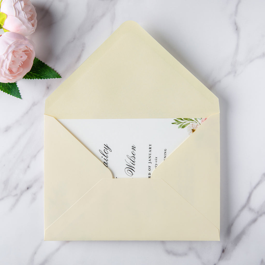 PONATIA 50 Pcs A7 Cream Envelopes for 5x7 Weddings Invitation Cards