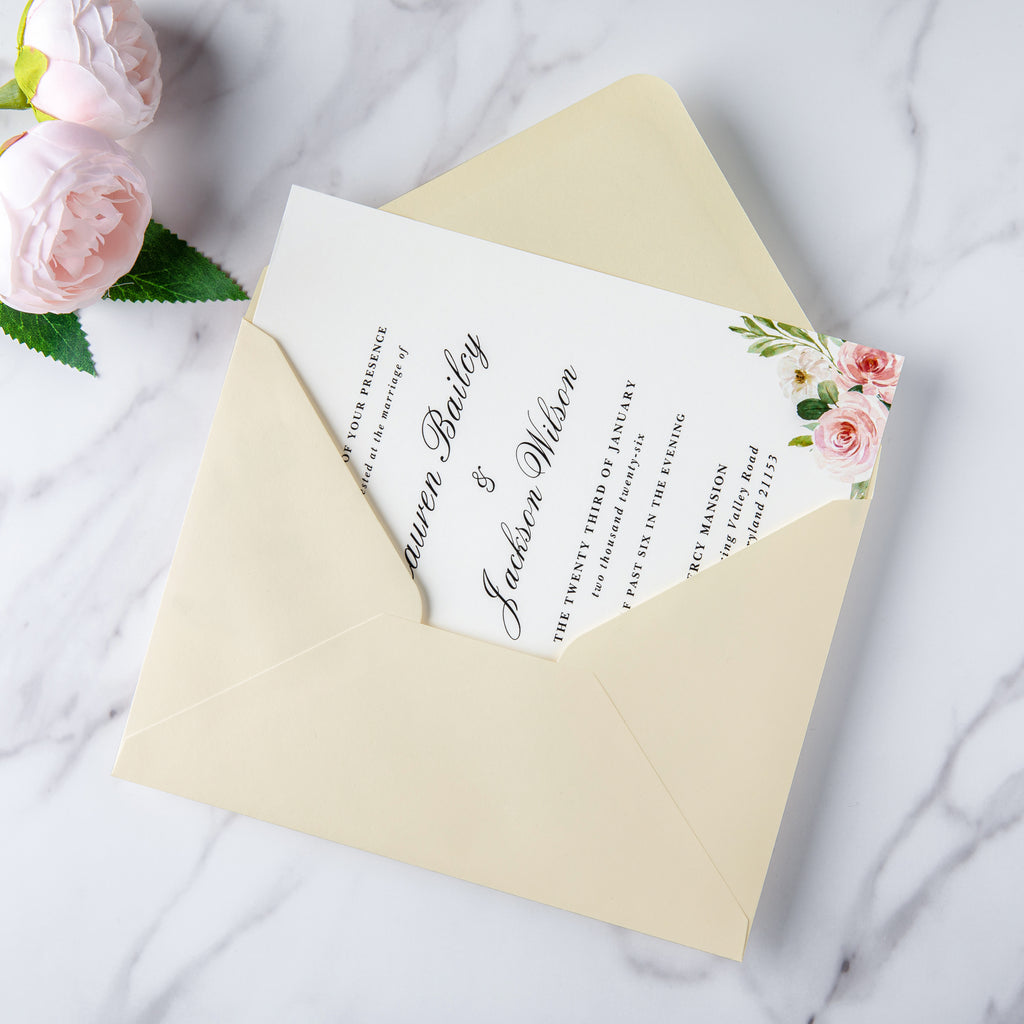 PONATIA 50 Pcs A7 Cream Envelopes for 5x7 Weddings Invitation Cards