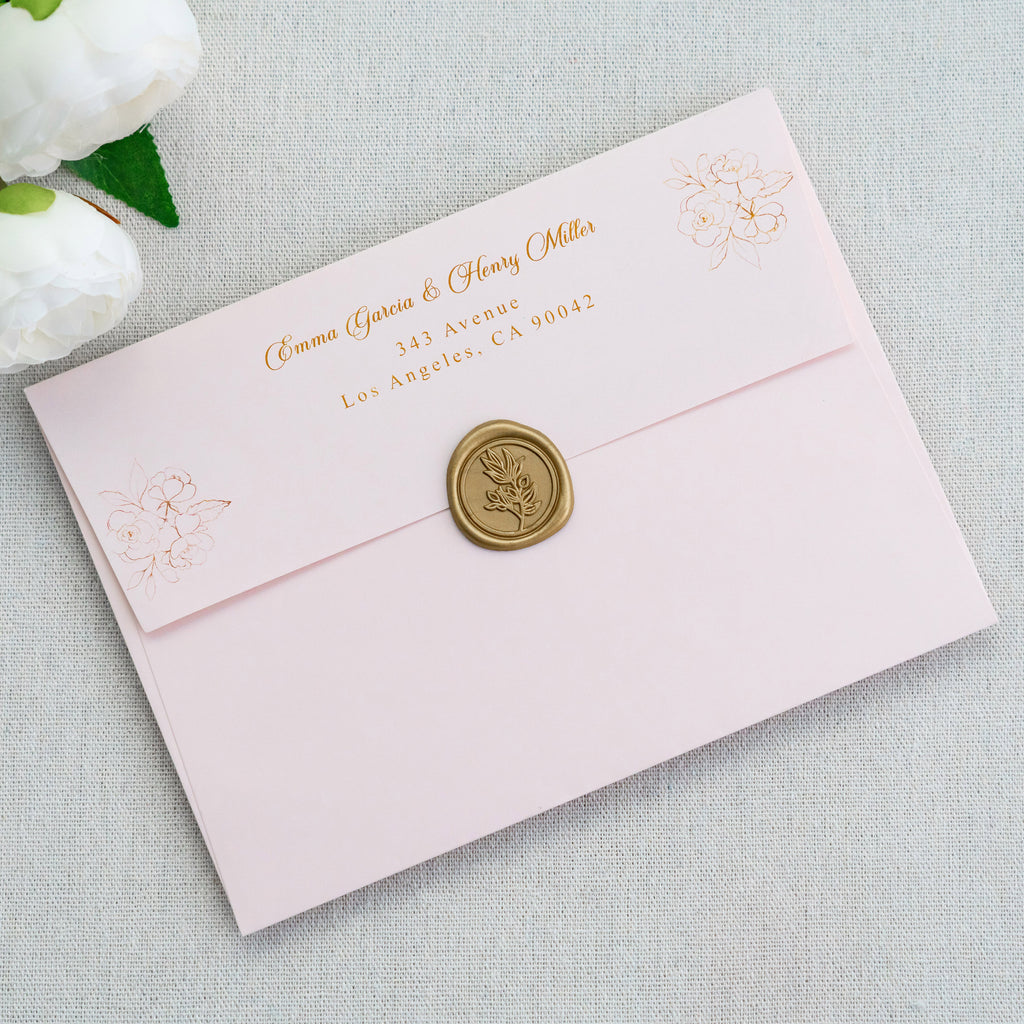 PONATIA 50 Pieces 5x7 Blush Pink Envelopes, A7 Envelopes Self Seal for Weddings, Invitation Cards