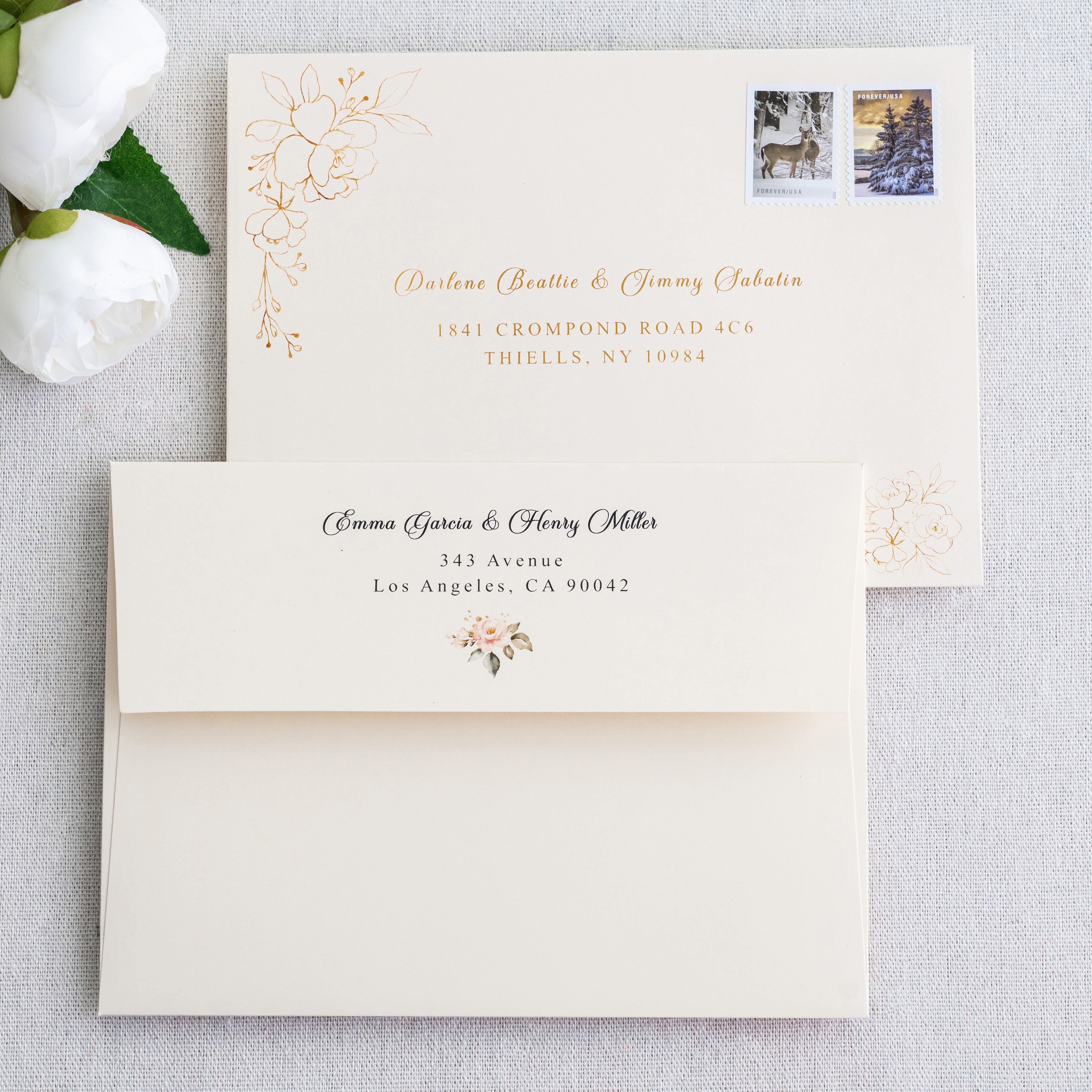 PONATIA 50 Pieces 5x7 Cream Envelopes, A7 Envelopes Self Seal for Weddings, Invitation Cards