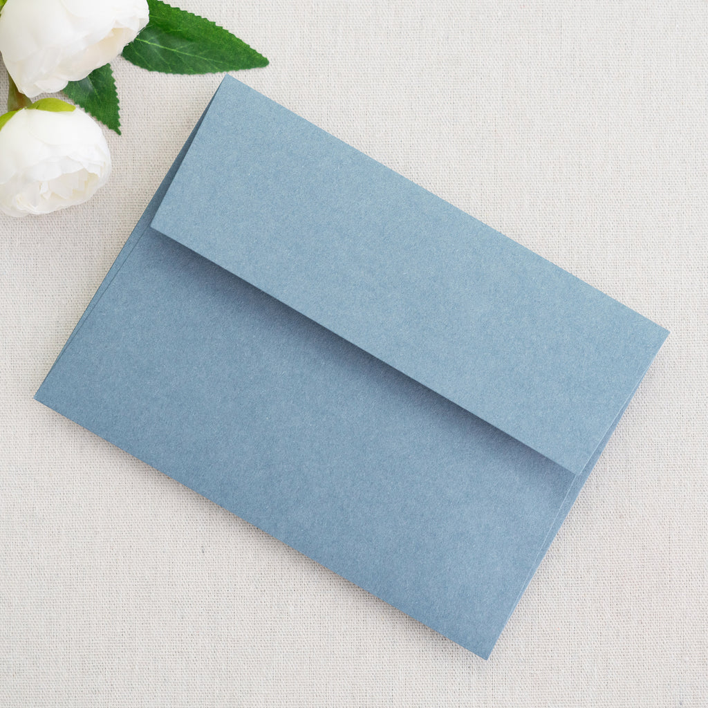 PONATIA 50 Pieces 5x7 Dusty Blue Envelopes, A7 Envelopes Self Seal for Weddings, Invitation Cards