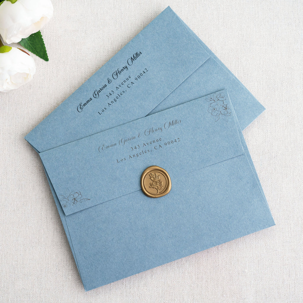 PONATIA 50 Pieces 5x7 Dusty Blue Envelopes, A7 Envelopes Self Seal for Weddings, Invitation Cards