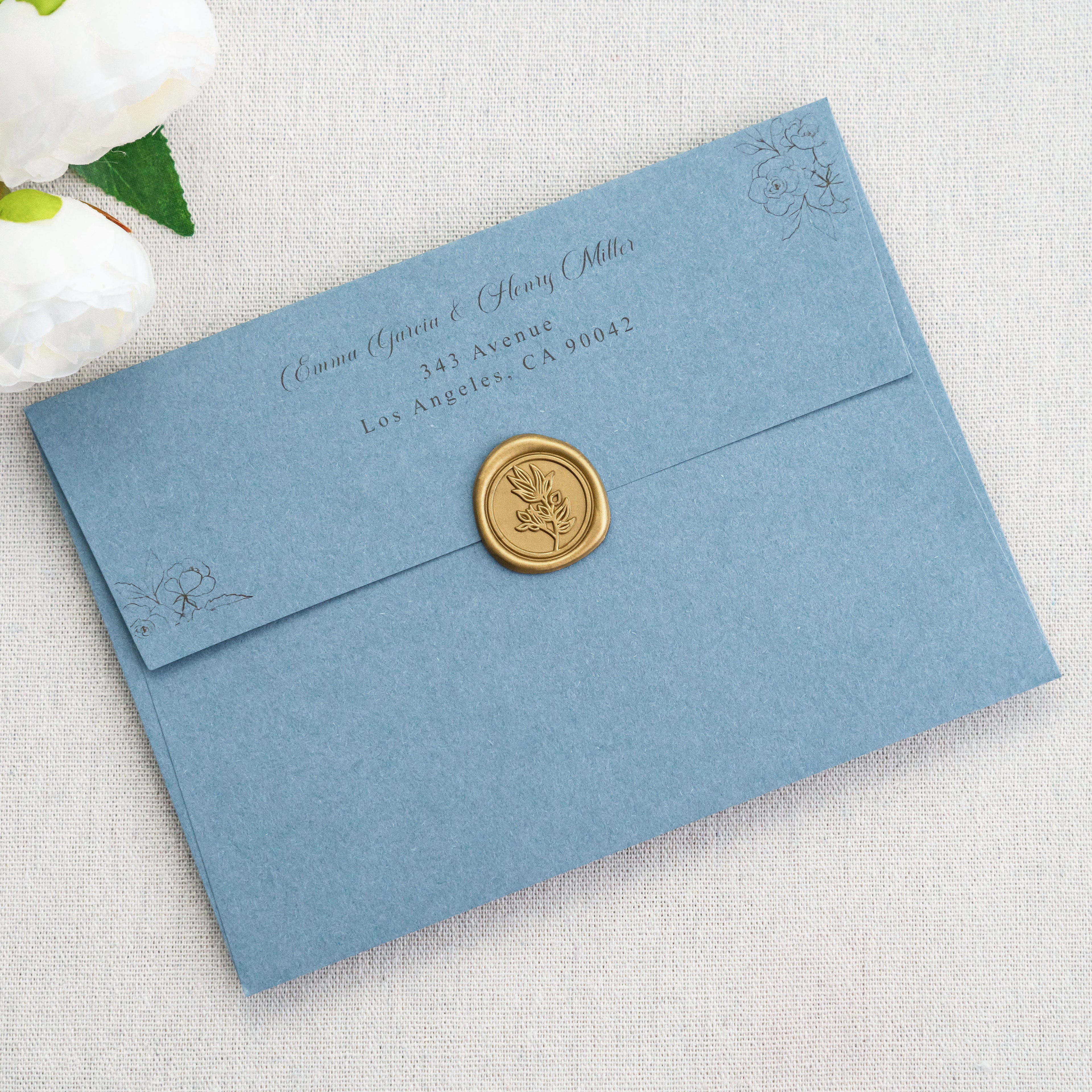 PONATIA 50 Pieces 5x7 Dusty Blue Envelopes, A7 Envelopes Self Seal for Weddings, Invitation Cards