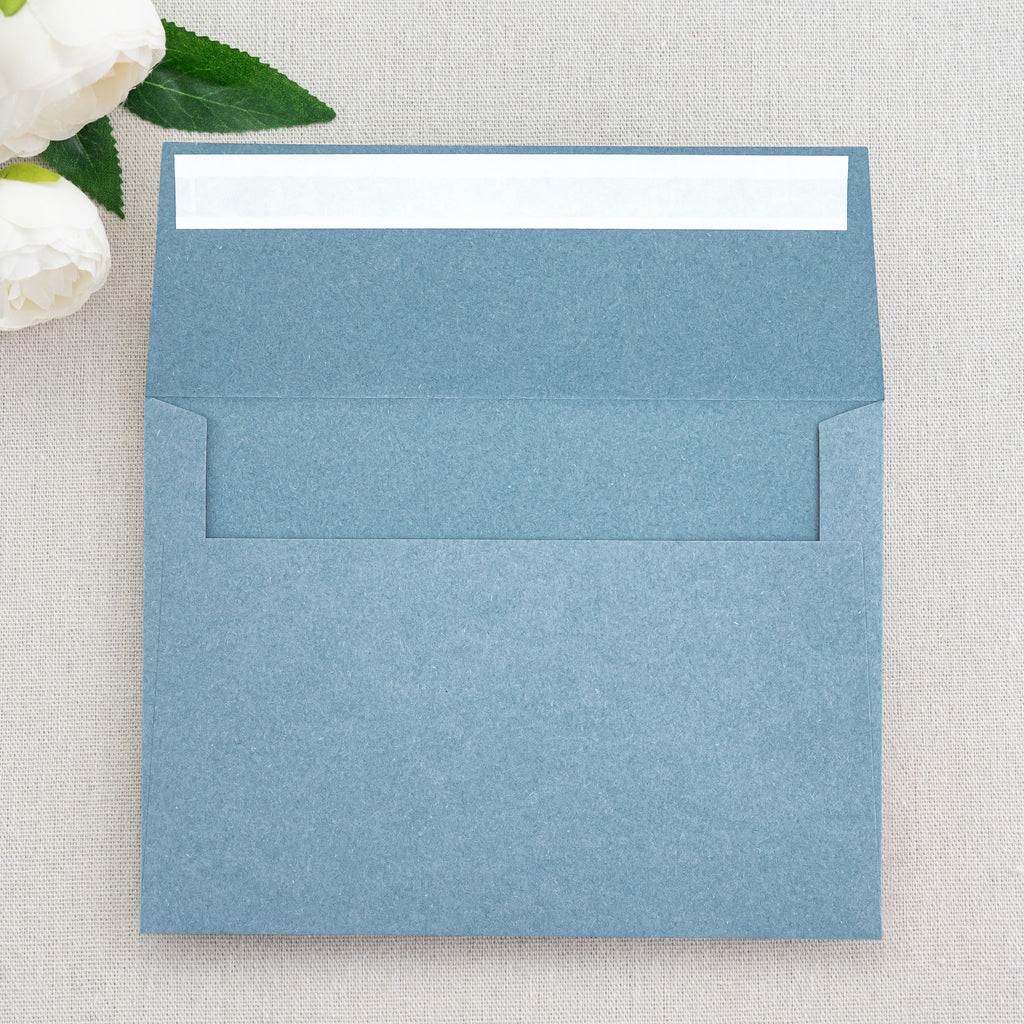 PONATIA 50 Pieces 5x7 Dusty Blue Envelopes, A7 Envelopes Self Seal for Weddings, Invitation Cards