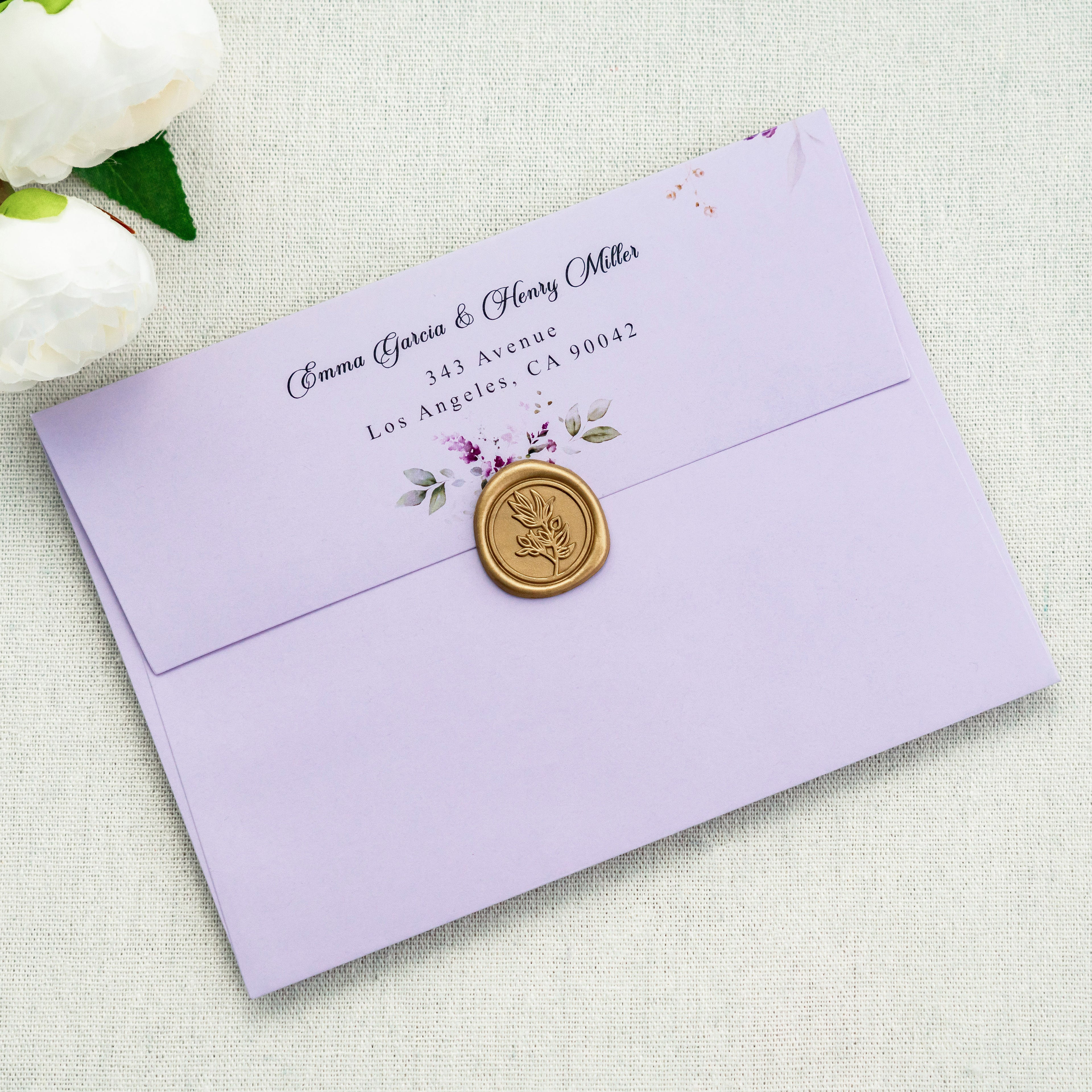 PONATIA 50 Pieces 5x7 Lilac Envelopes, A7 Envelopes Self Seal for Weddings, Invitation Cards