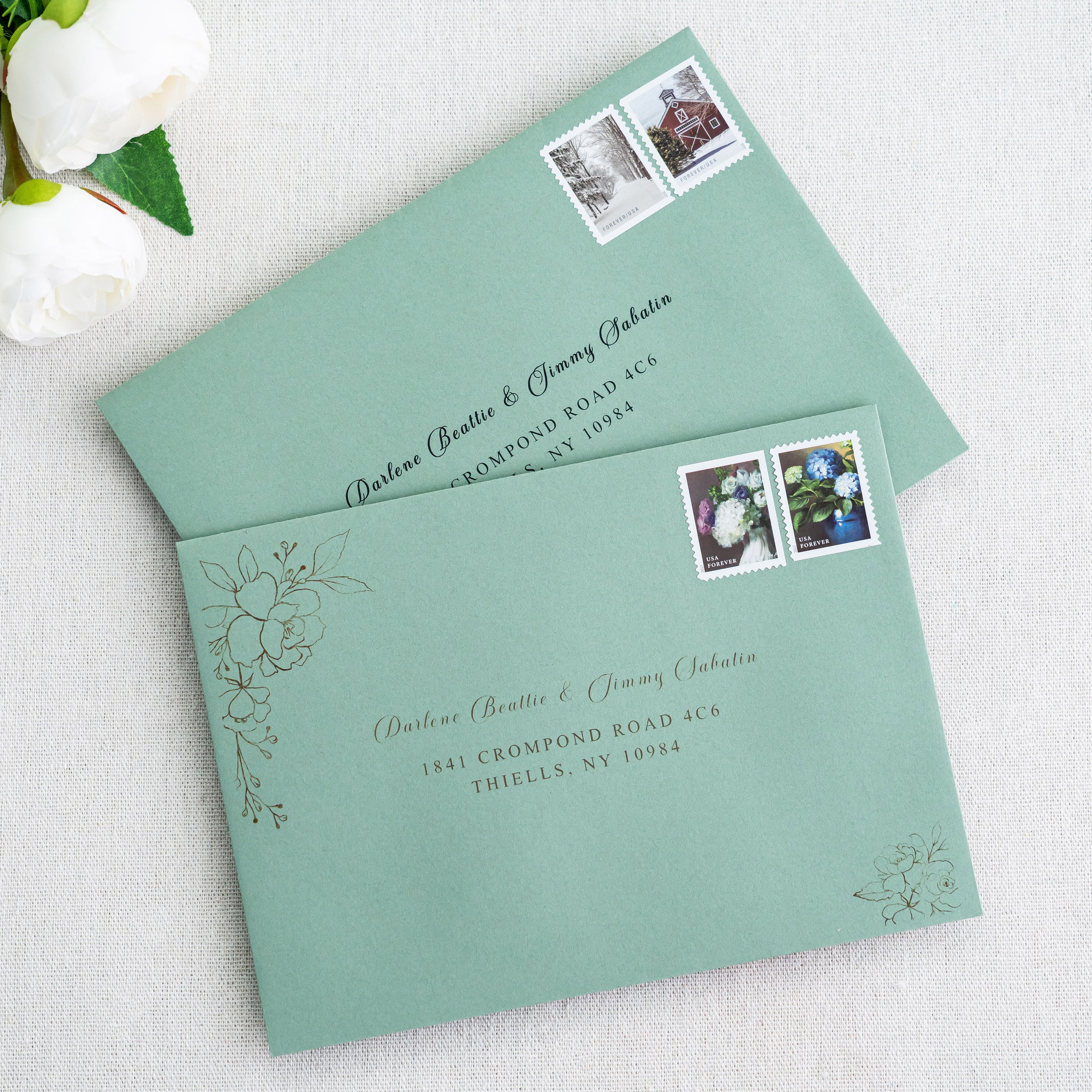 PONATIA 50 Pieces 5x7 Light Sage Green Envelopes, A7 Envelopes Self Seal for Weddings, Invitation Cards