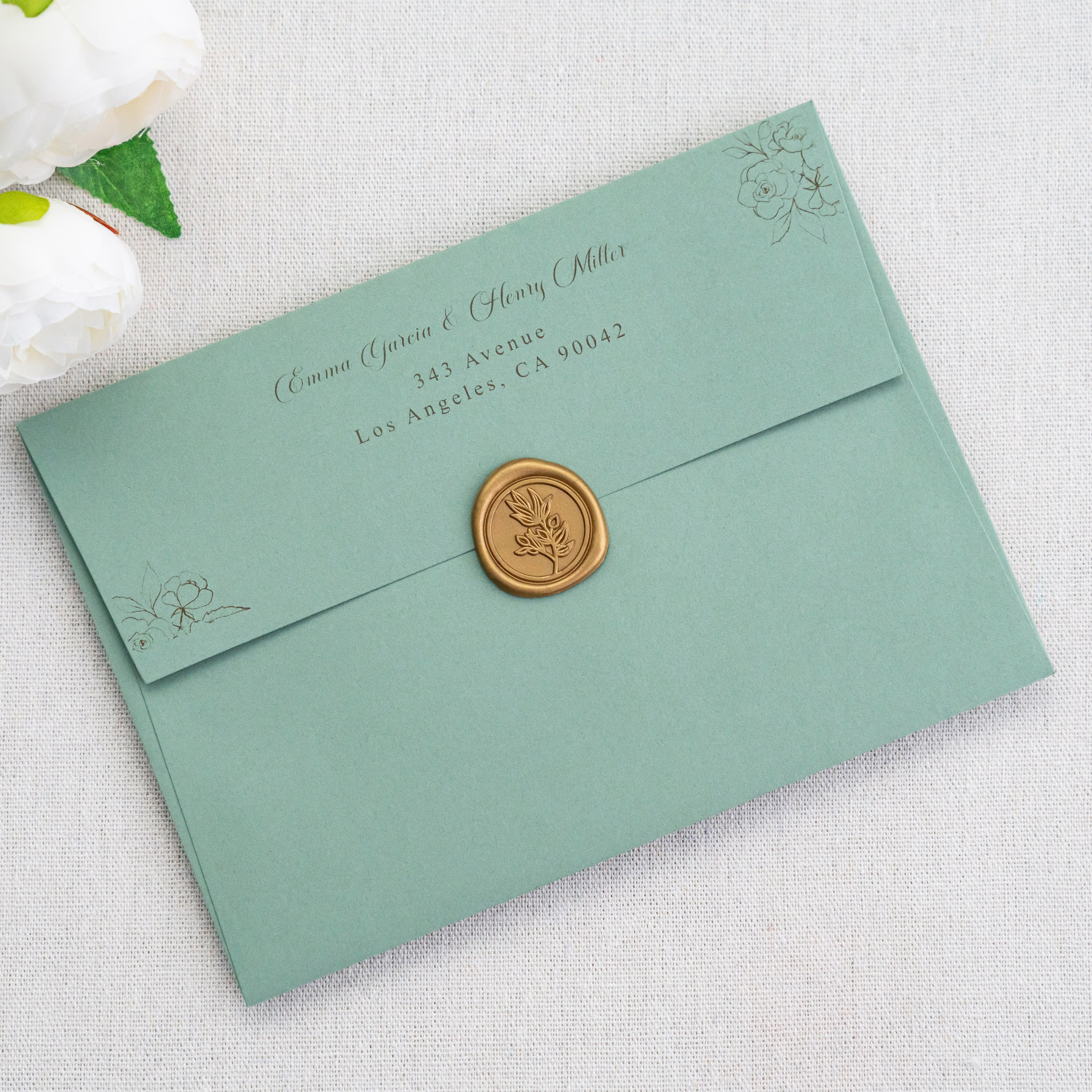 PONATIA 50 Pieces 5x7 Light Sage Green Envelopes, A7 Envelopes Self Seal for Weddings, Invitation Cards