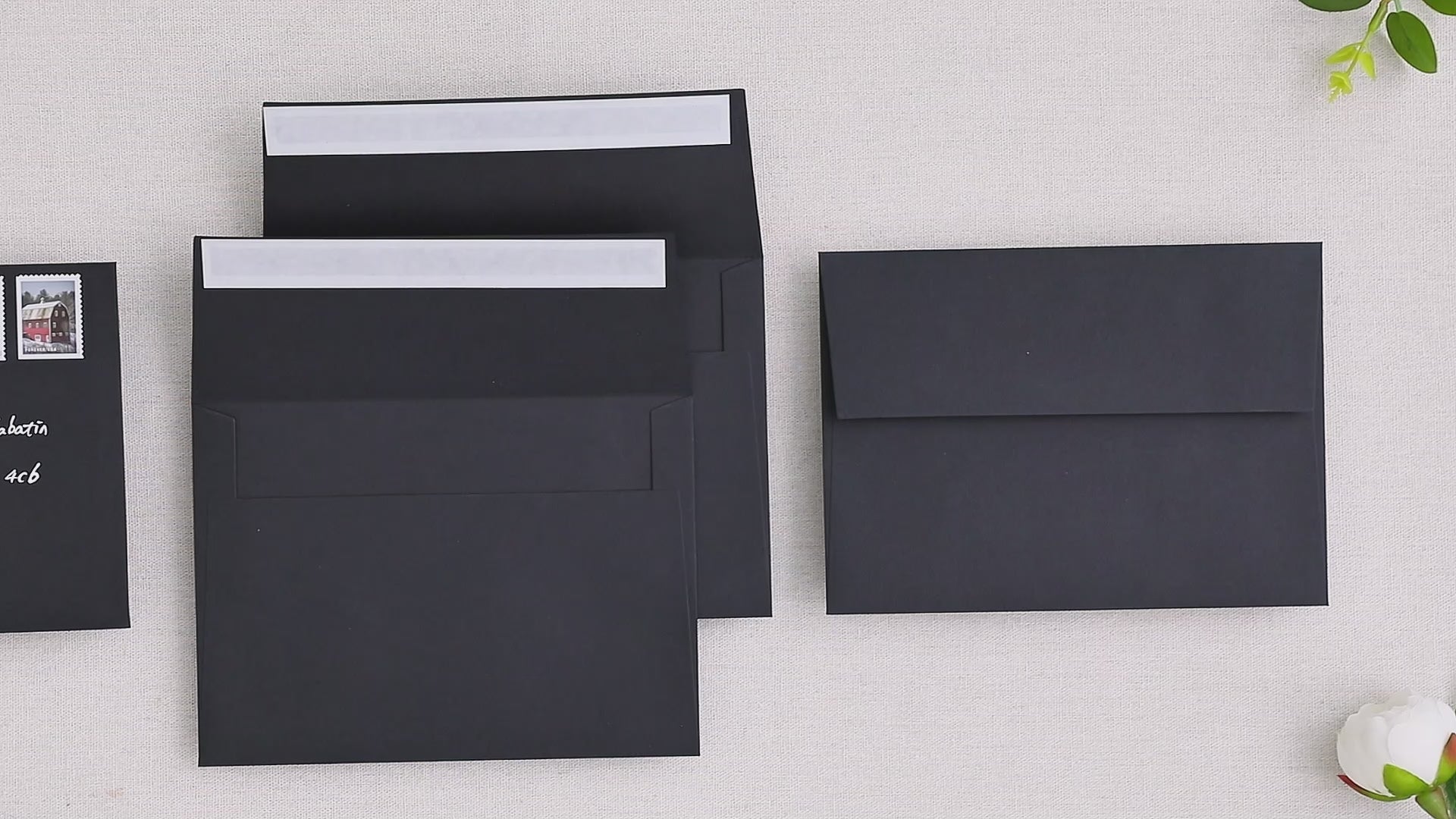 PONATIA 50 Pieces 5x7 Black Envelopes, A7 Envelopes Self Seal for Weddings, Invitation Cards