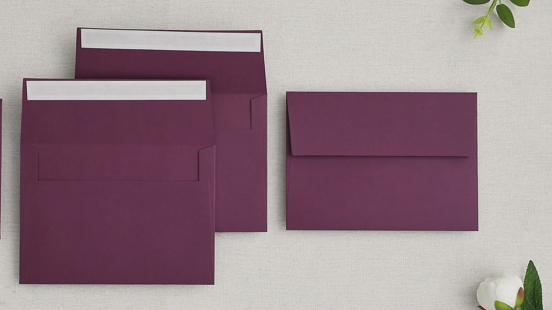 PONATIA 50 Pieces 5x7 Burgundy Envelopes, A7 Envelopes Self Seal for Weddings, Invitation Cards